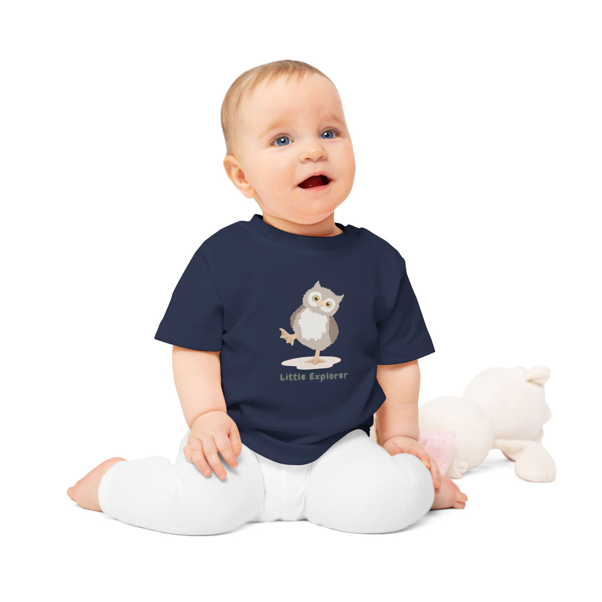 Little Explorer Organic Baby T-Shirt | Owl Baby Top NB-24M
