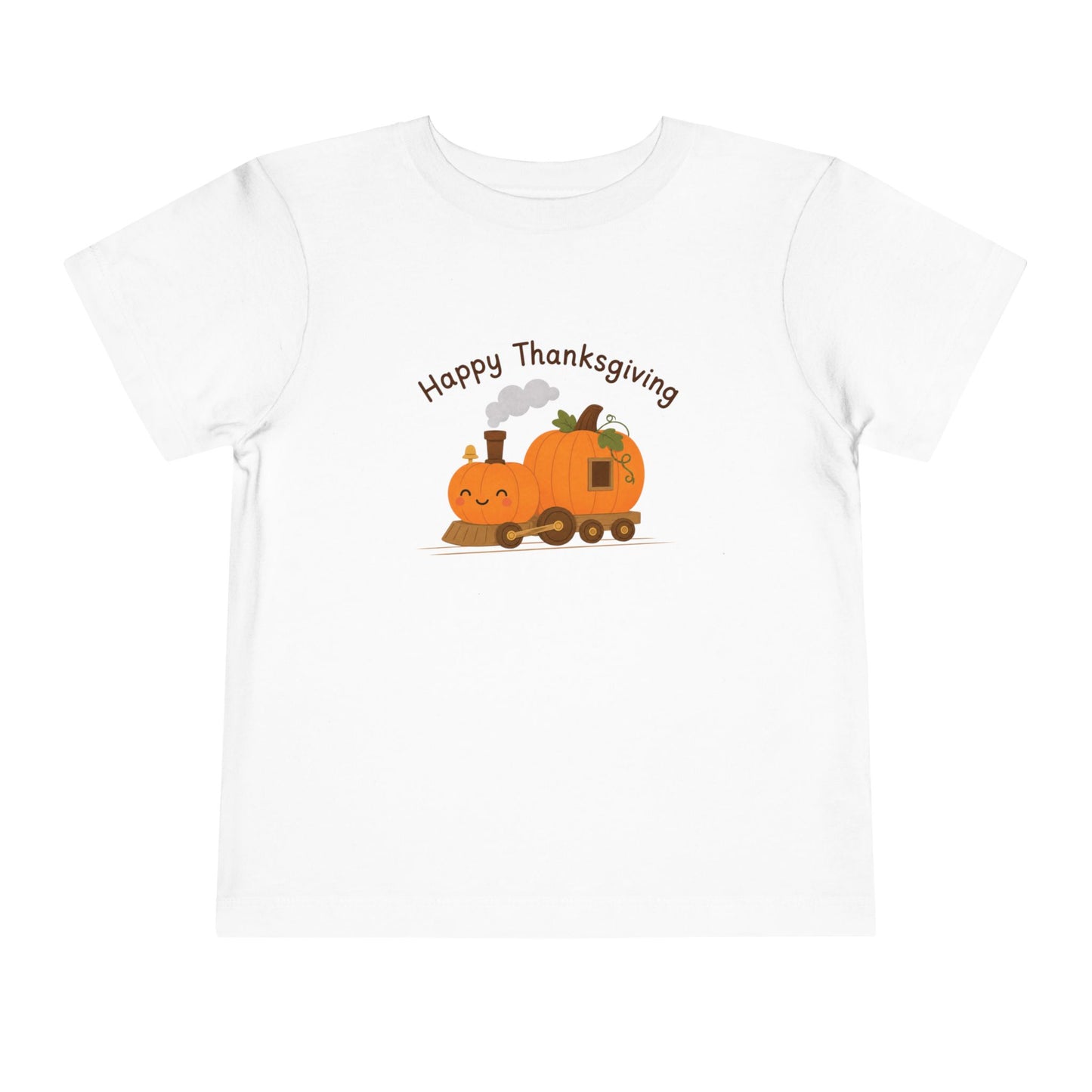 Happy Thanksgiving Pumpkin Toddler T-Shirt | Thanksgiving Tee | 100% Cotton