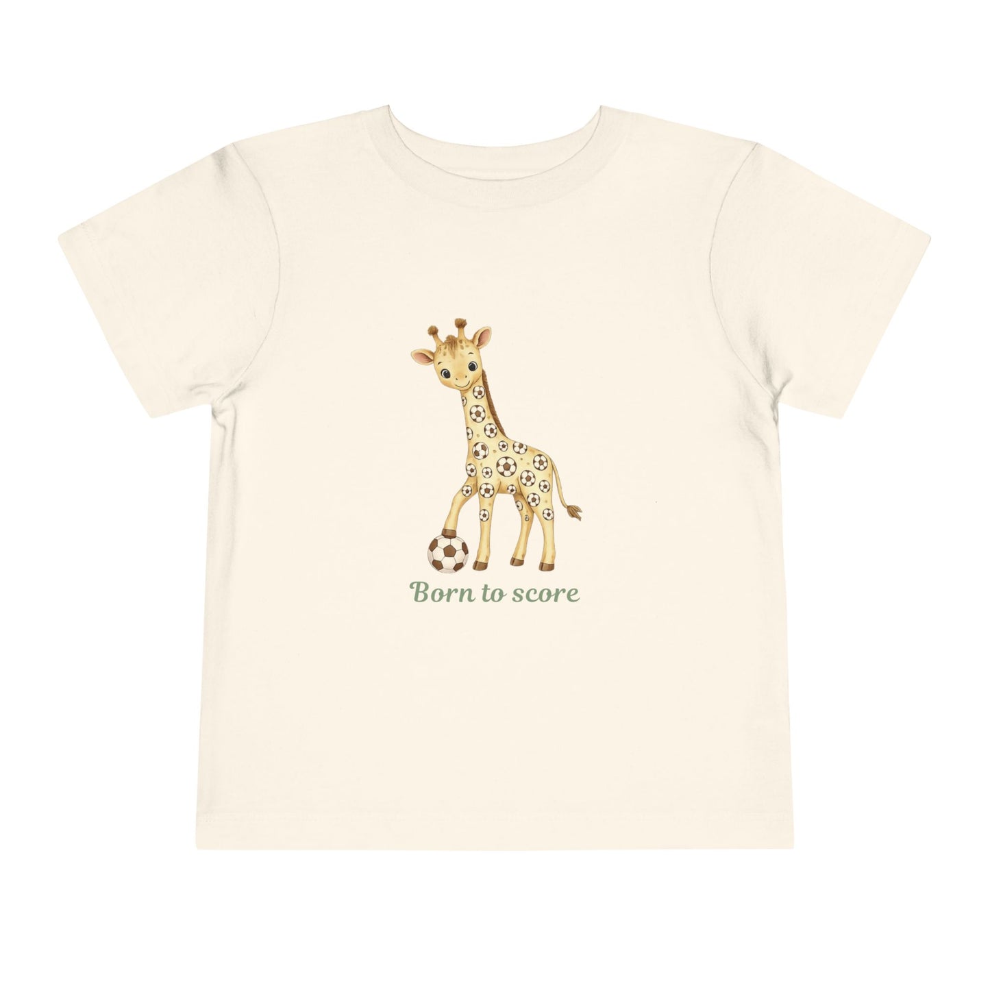 Born to Score Giraffe Toddler T-Shirt - Soccer Shirt for Kids | Football Toddler Tee