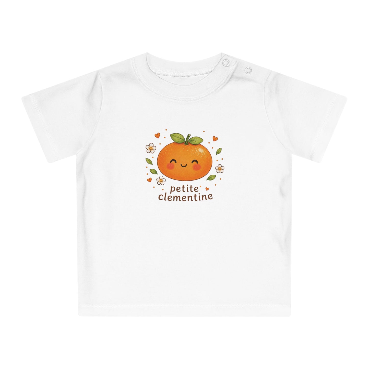 Organic Cotton Baby T-Shirt | Cute Clementine Toddler Tee | Baby Girl Gift | New Mum Present