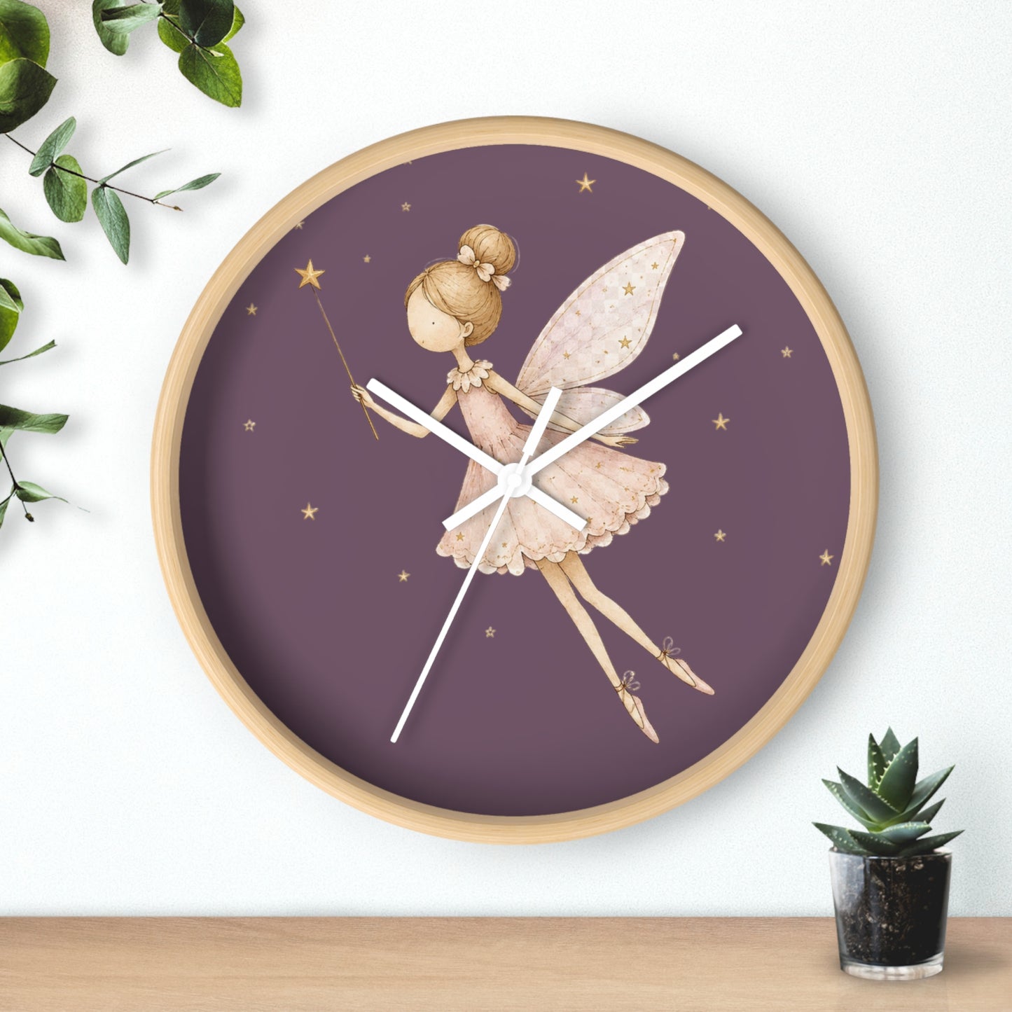 Fairy Nursery Wall Clock | Whimsical Girls Room Decor | Magical Kids Bedroom Clock | Wooden Wall Clock