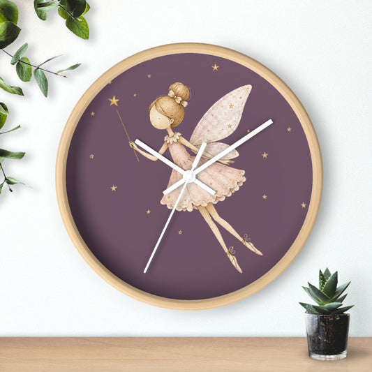 Fairy Nursery Wall Clock | Whimsical Girls Room Decor | Magical Kids Bedroom Clock | Wooden Wall Clock