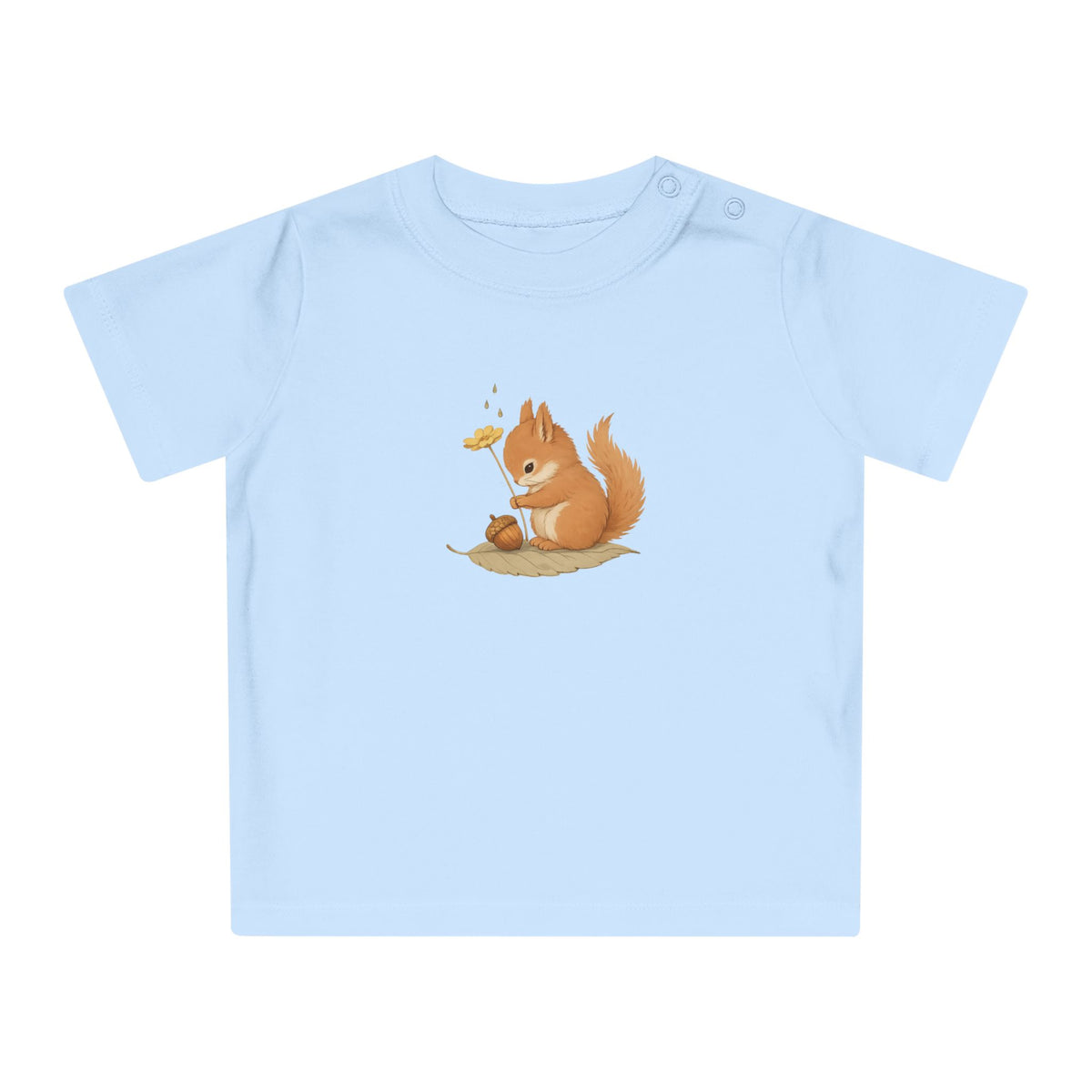 Organic Baby Squirrel Shirt | Minimalist Cotton Infant Clothes NB-24M