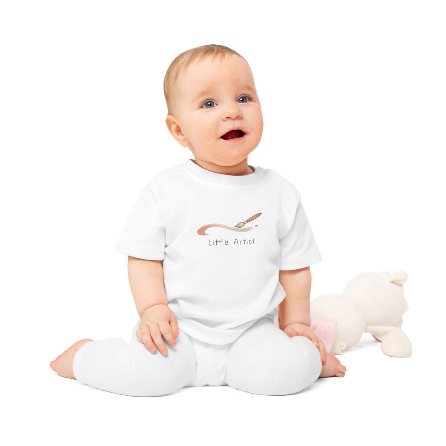 Little Artist Organic Cotton Baby T‑Shirt | Minimalist Baby Tee | Organic Cotton Infant Shirt | Baby Painter Outfit | Creative Baby Gift