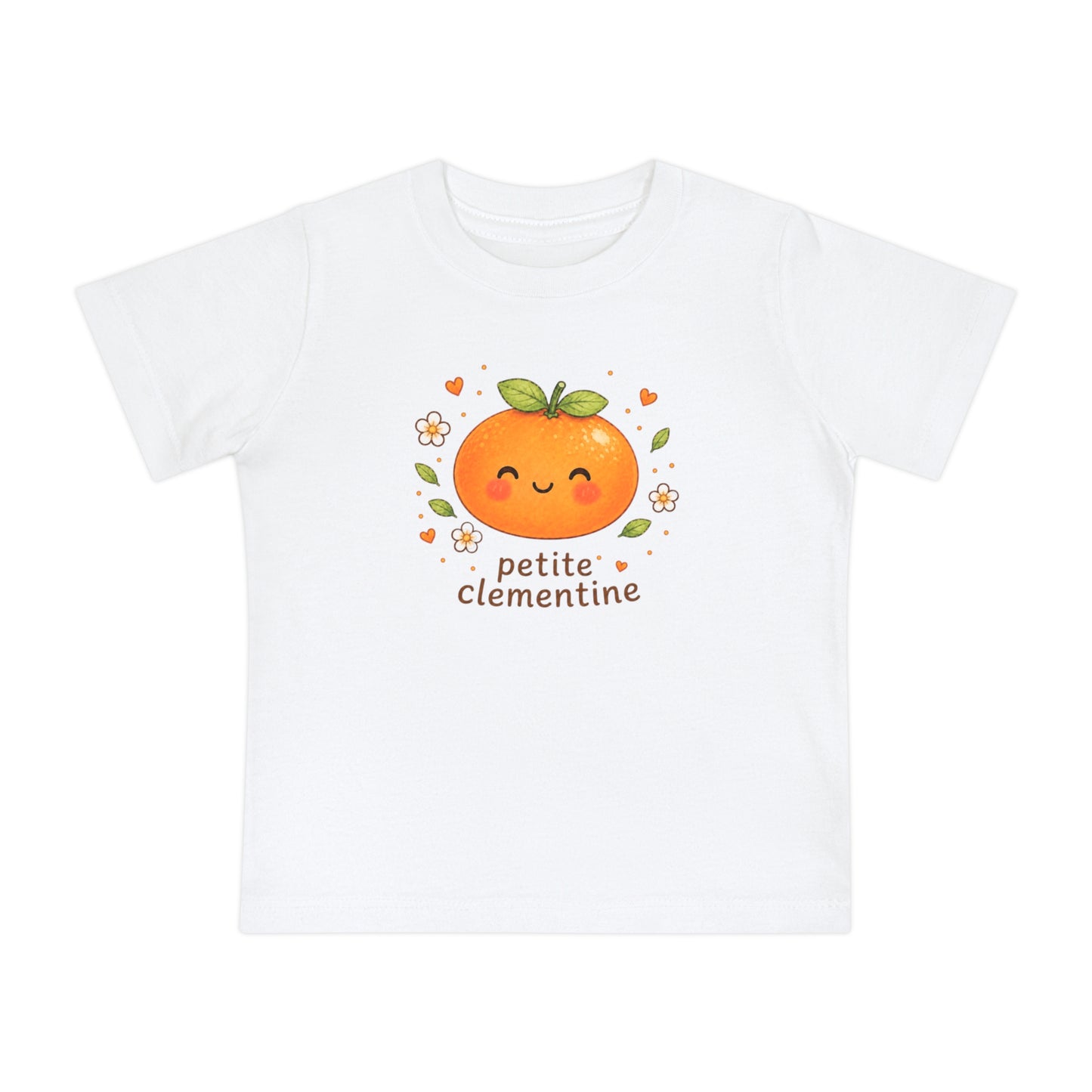 Petite Clementine Toddler T-Shirt | Cute Kawaii Orange Tee | French Inspired Baby Shirt | Citrus Baby Toddler Gift