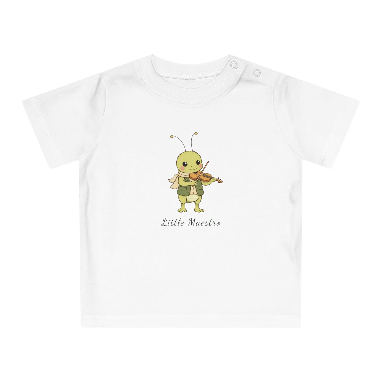 Organic Baby Music Shirt, Little Maestro Baby Tee, Violin Baby T-Shirt, Cute Musician Infant T Shirt, Organic Toddler Top NB-24M