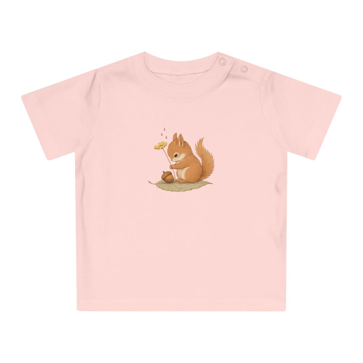 Organic Baby Squirrel Shirt | Minimalist Cotton Infant Clothes NB-24M