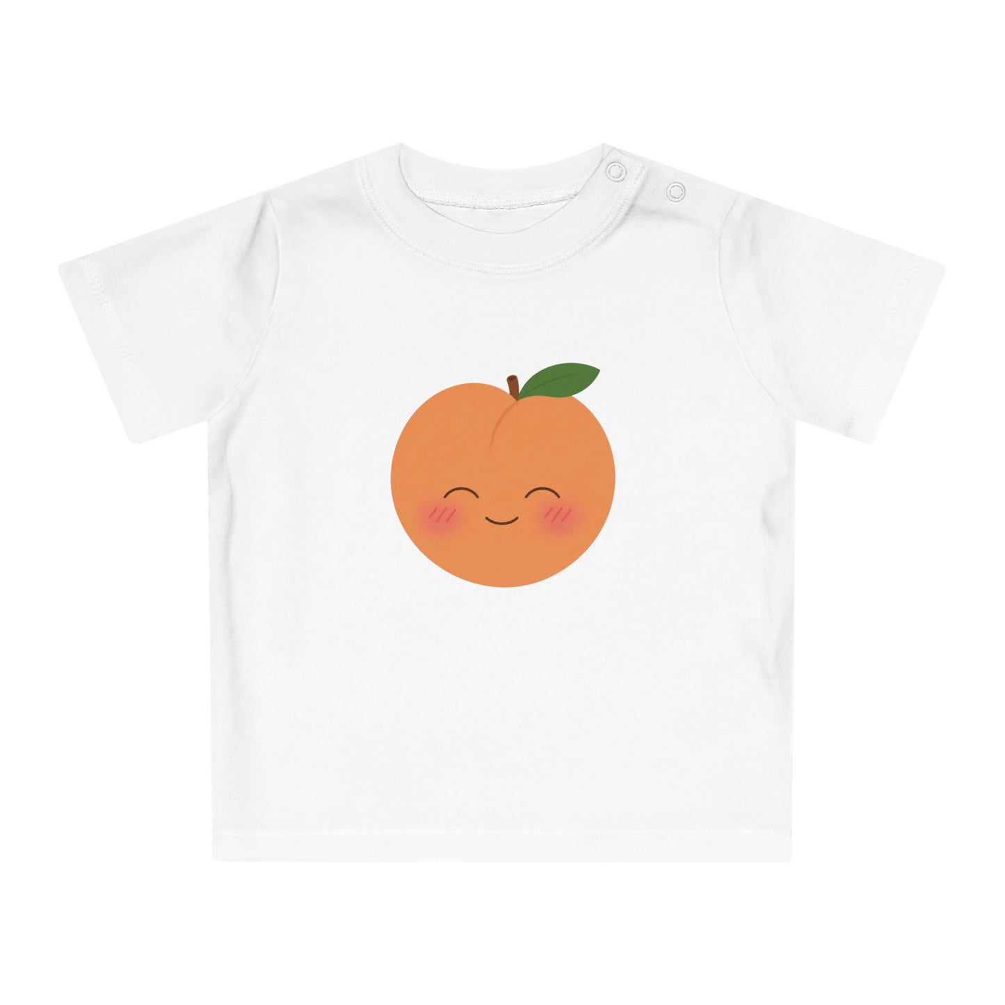 Organic Peach Baby Shirt, Cute Peach Toddler Tee, Positive Baby T-Shirt, Newborn Organic Cotton Shirt, Baby Shower Gift, Neutral Baby Gift