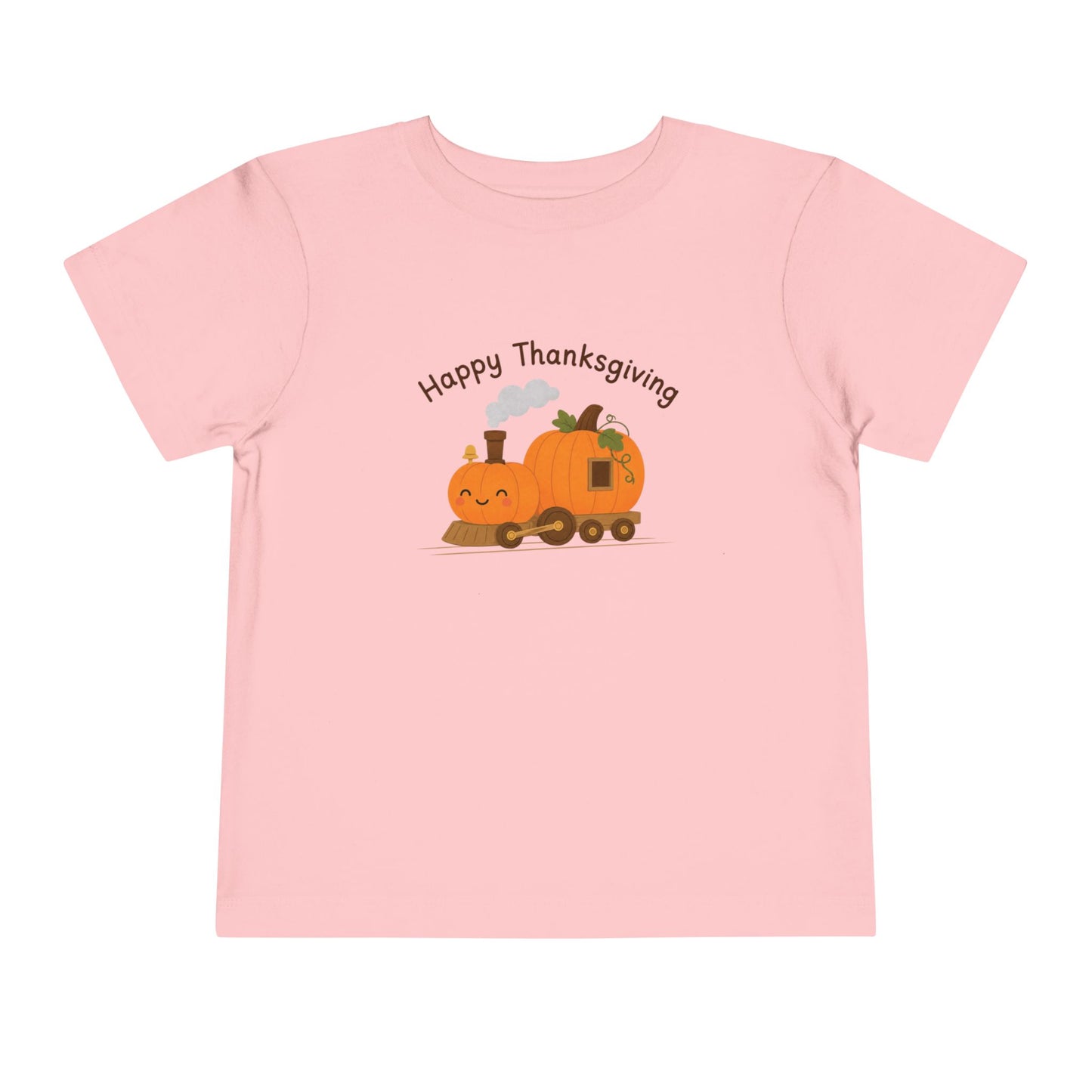 Happy Thanksgiving Pumpkin Toddler T-Shirt | Thanksgiving Tee | 100% Cotton