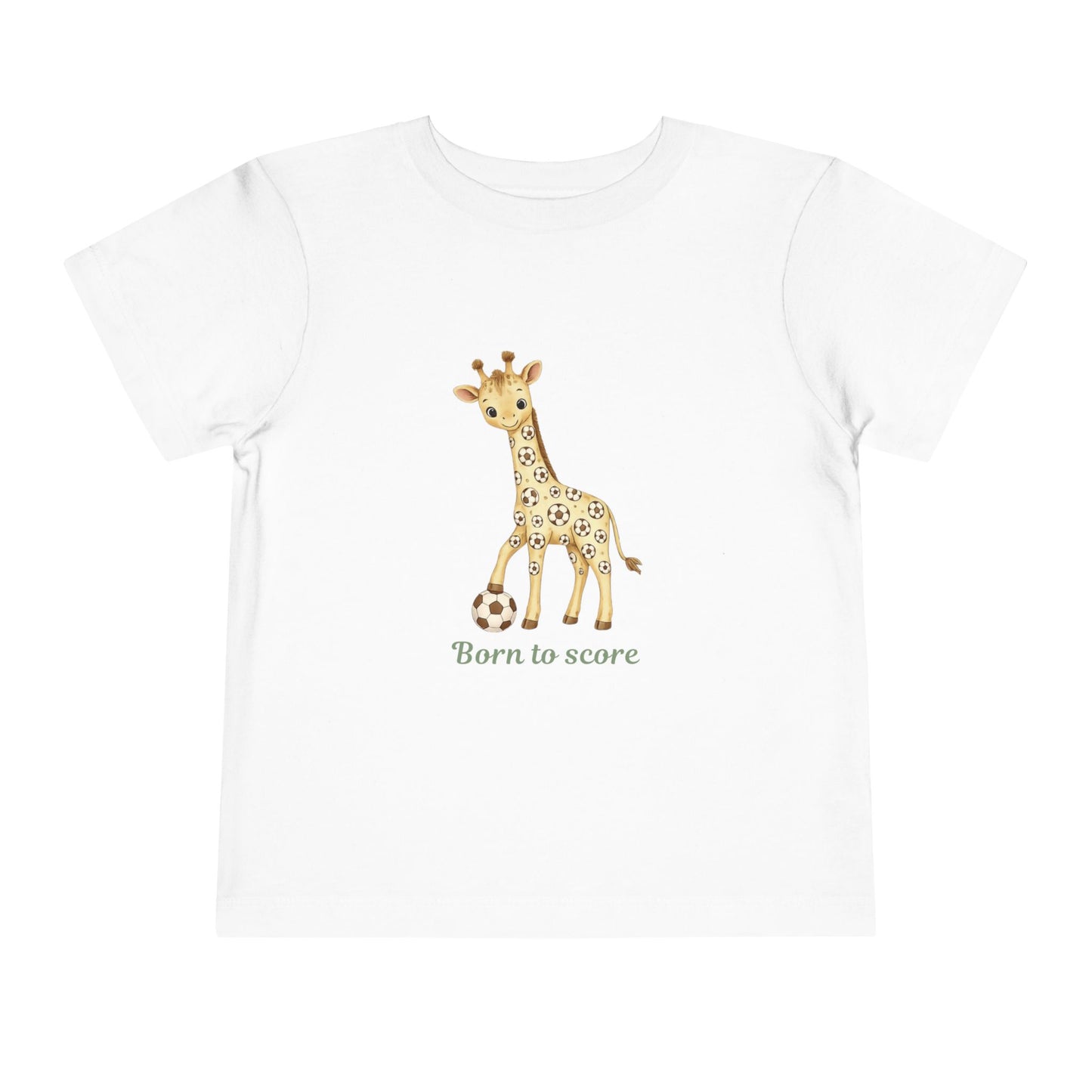 Born to Score Giraffe Toddler T-Shirt - Soccer Shirt for Kids | Football Toddler Tee