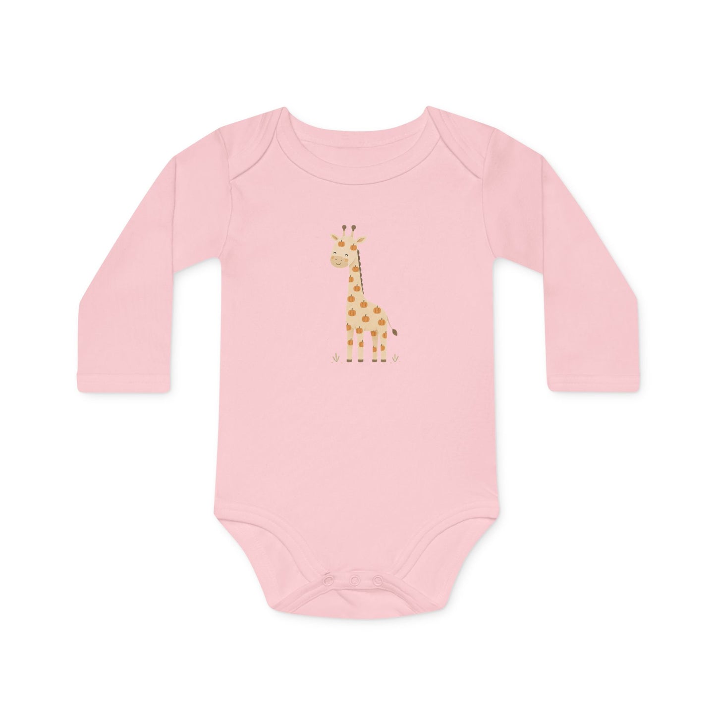 Minimalist Giraffe Long Sleeve Baby Bodysuit | Organic Style Baby One Piece | Neutral Baby Gift | NB–18M