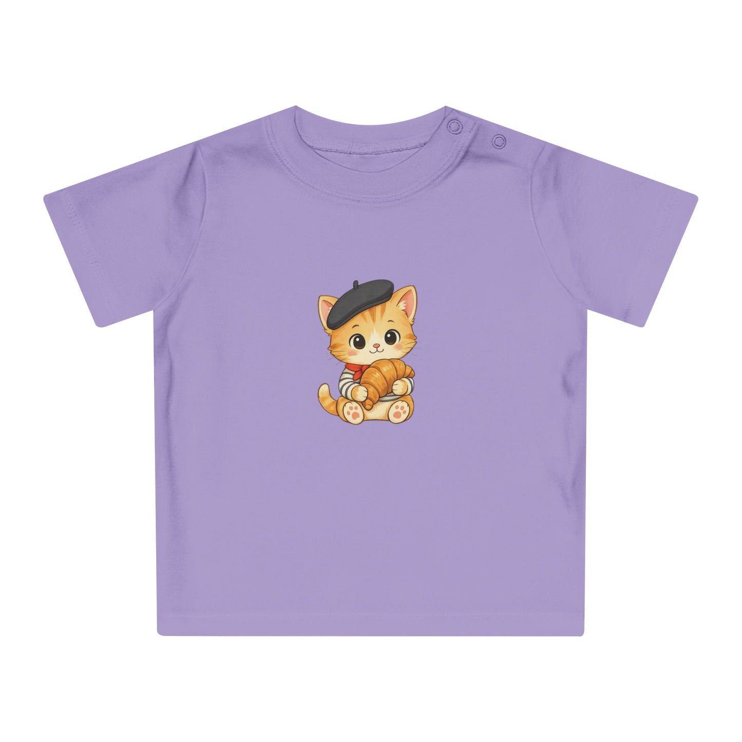 Cute Kitten Organic Baby T Shirt, Minimal Baby Tee, Boutique Baby Clothes, Cat Baby Shirt, European Baby Fashion, Baby Gift NB-24M