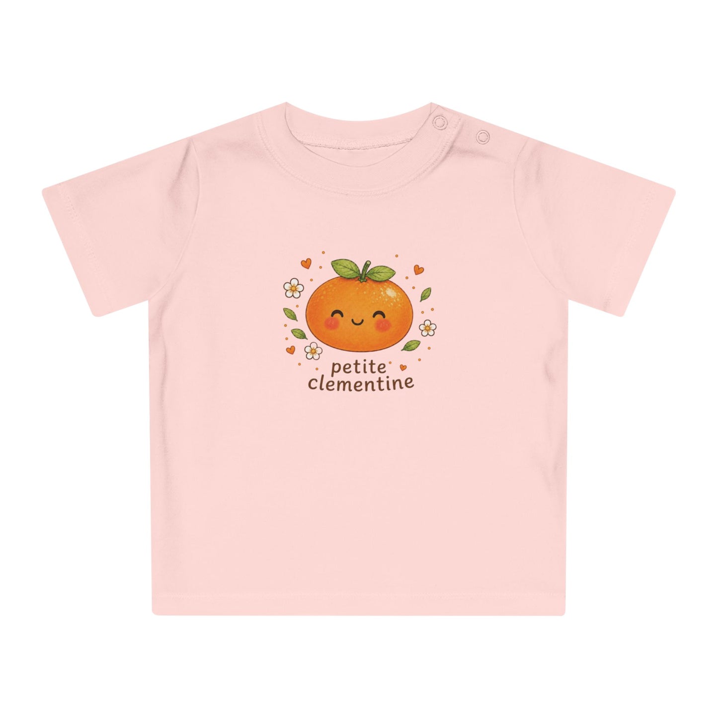 Organic Cotton Baby T-Shirt | Cute Clementine Toddler Tee | Baby Girl Gift | New Mum Present
