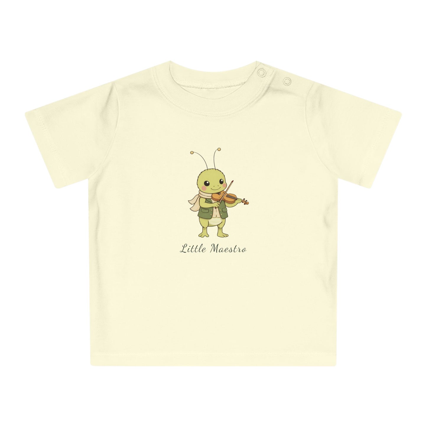 Organic Baby Music Shirt, Little Maestro Baby Tee, Violin Baby T-Shirt, Cute Musician Infant T Shirt, Organic Toddler Top NB-24M