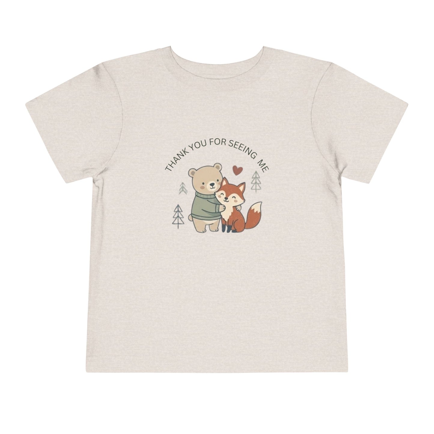 Thank You For Seeing Me Toddler Shirt, Autism Acceptance Shirt, Bear Fox Kids Tee, Inclusion Shirt, Kindness T-Shirt