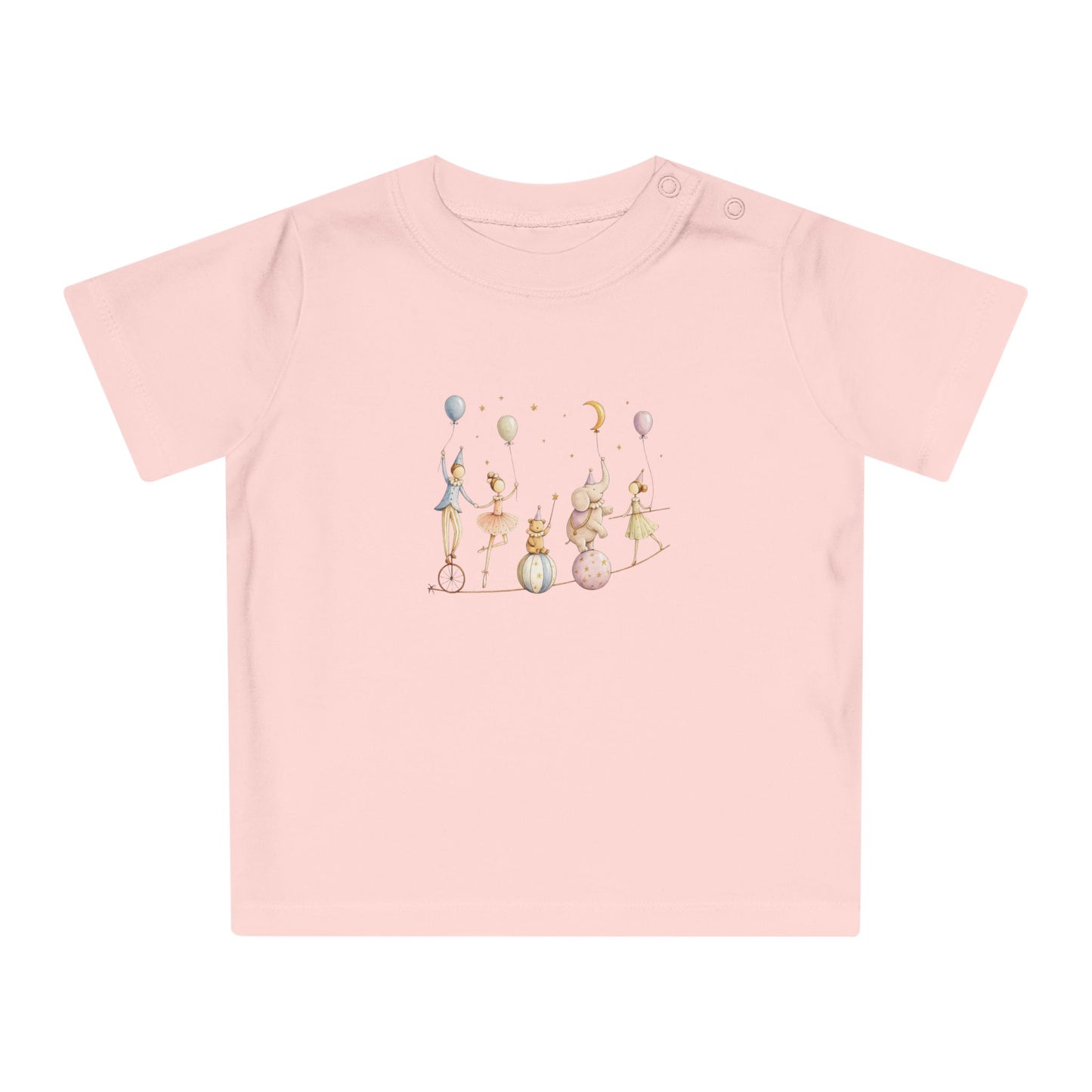 Organic Baby Circus T-Shirt, Luxury Baby Tee, Cute Baby Clothes, Neutral Baby Gift, Circus Animals Shirt, Newborn to 24M