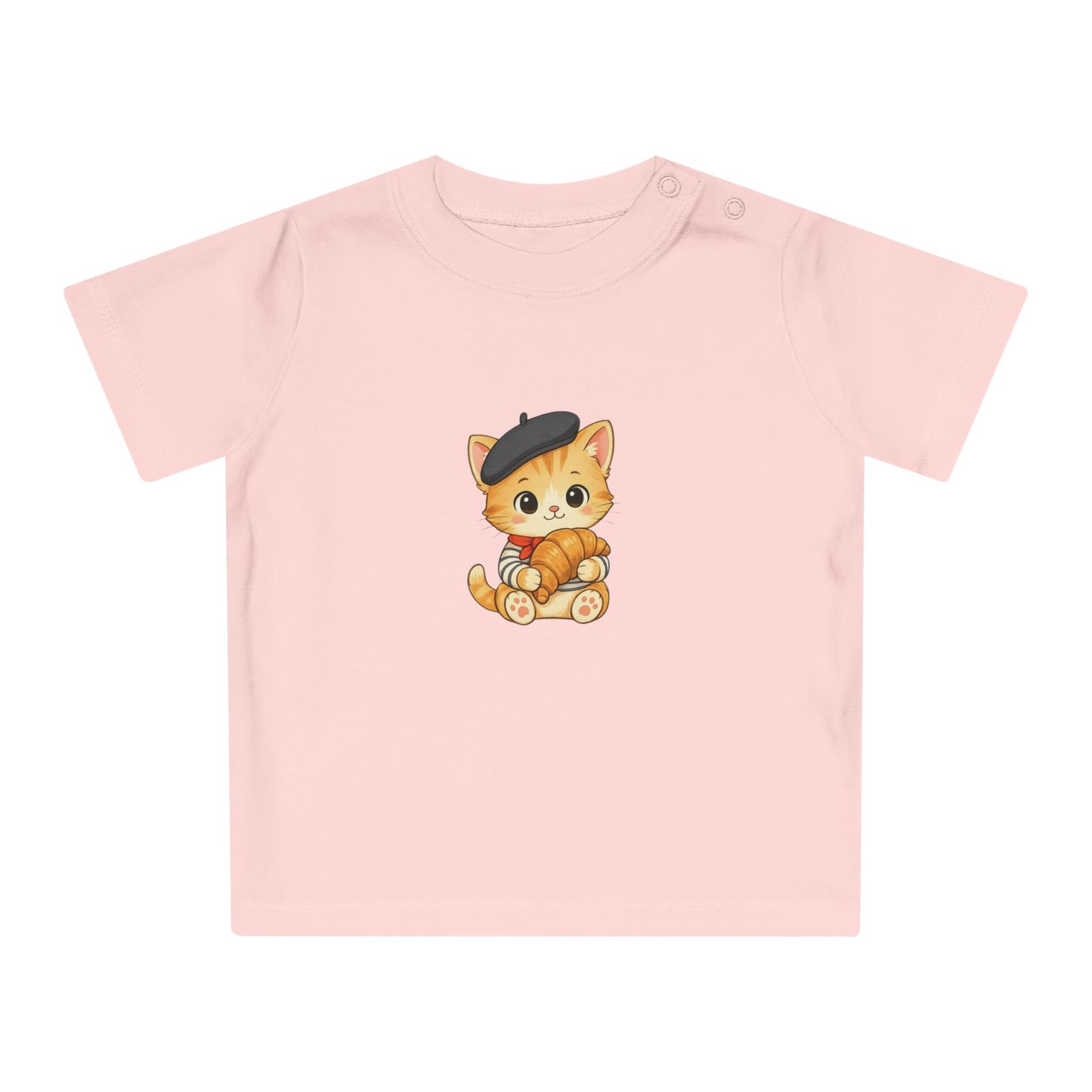Cute Kitten Organic Baby T Shirt, Minimal Baby Tee, Boutique Baby Clothes, Cat Baby Shirt, European Baby Fashion, Baby Gift NB-24M