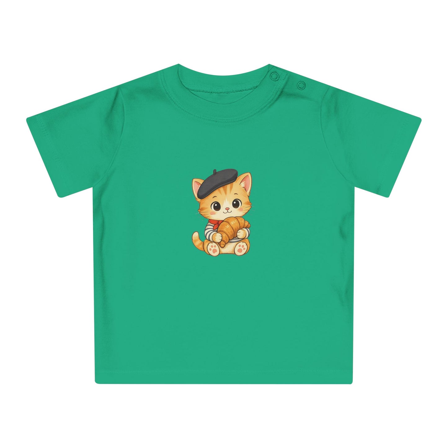 Cute Kitten Organic Baby T Shirt, Minimal Baby Tee, Boutique Baby Clothes, Cat Baby Shirt, European Baby Fashion, Baby Gift NB-24M