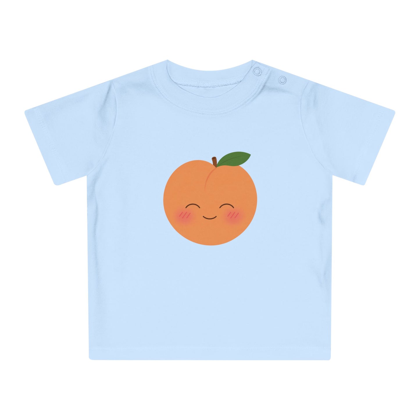 Organic Peach Baby Shirt, Cute Peach Toddler Tee, Positive Baby T-Shirt, Newborn Organic Cotton Shirt, Baby Shower Gift, Neutral Baby Gift