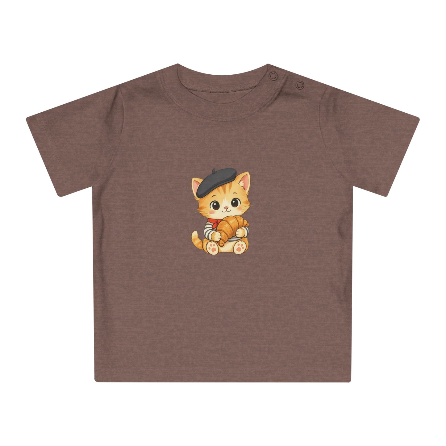 Cute Kitten Organic Baby T Shirt, Minimal Baby Tee, Boutique Baby Clothes, Cat Baby Shirt, European Baby Fashion, Baby Gift NB-24M