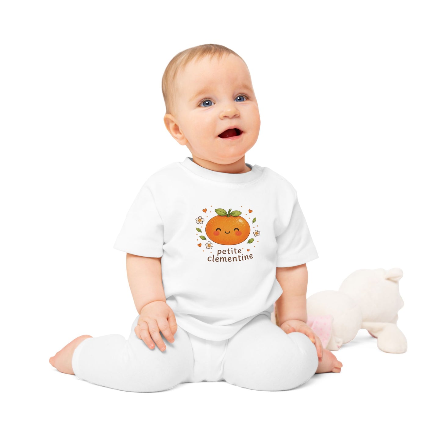 Organic Cotton Baby T-Shirt | Cute Clementine Toddler Tee | Baby Girl Gift | New Mum Present