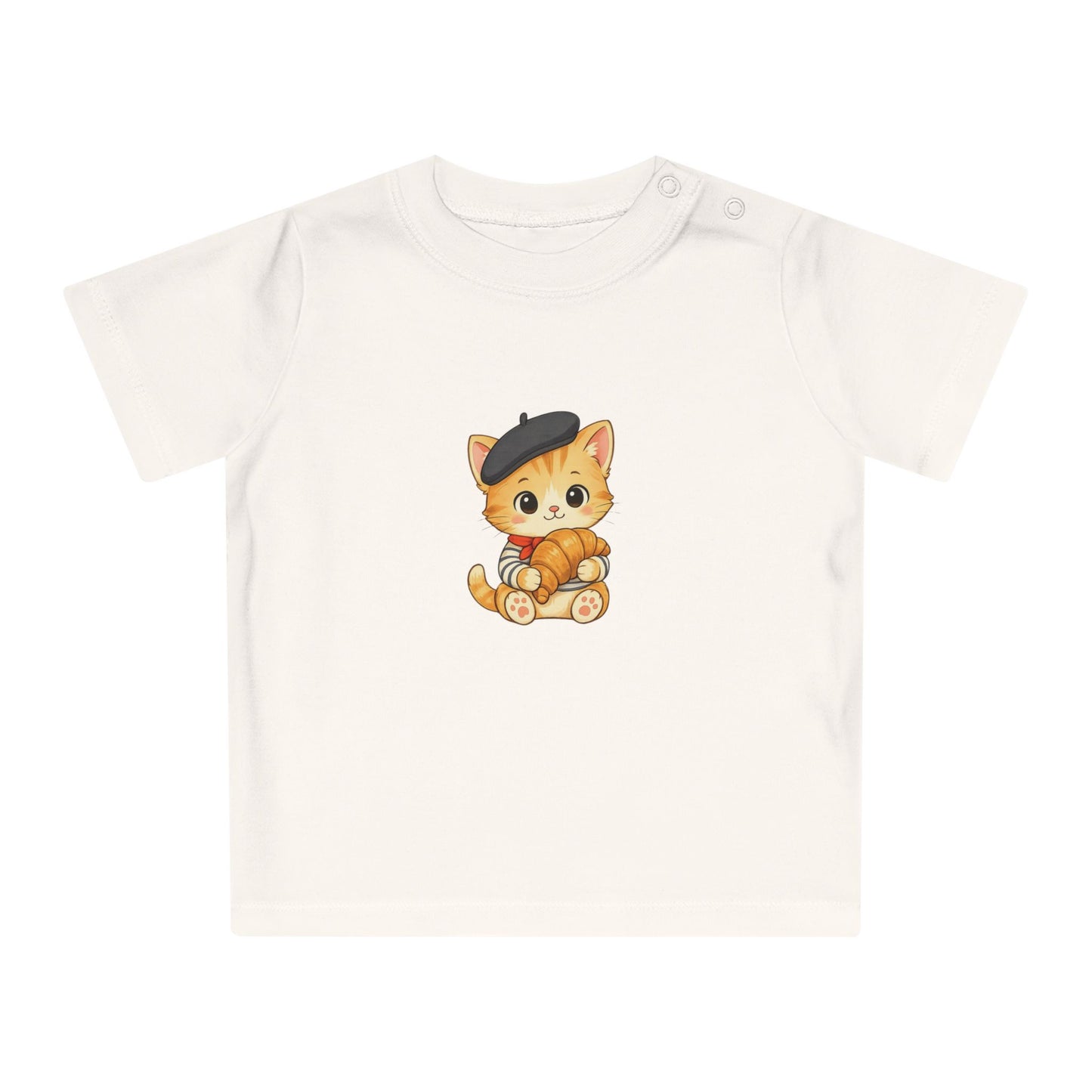 Cute Kitten Organic Baby T Shirt, Minimal Baby Tee, Boutique Baby Clothes, Cat Baby Shirt, European Baby Fashion, Baby Gift NB-24M