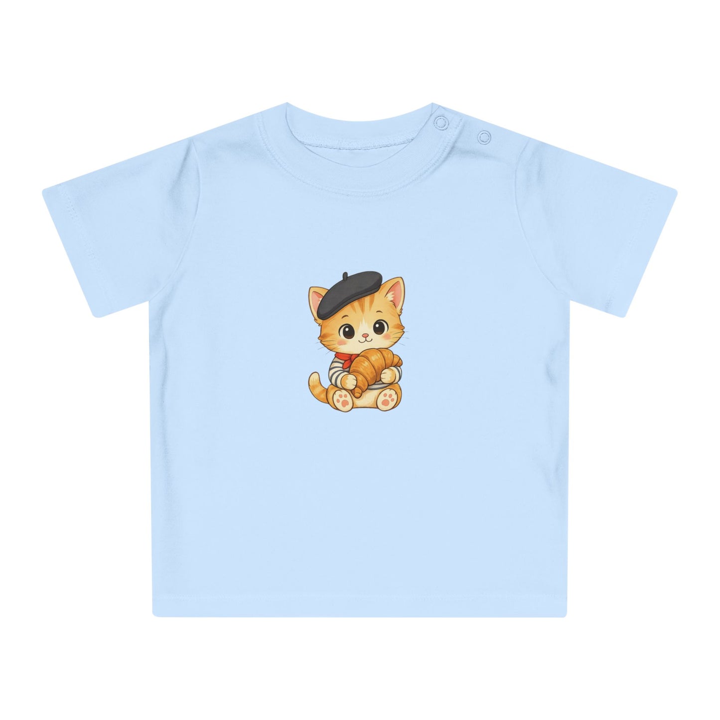 Cute Kitten Organic Baby T Shirt, Minimal Baby Tee, Boutique Baby Clothes, Cat Baby Shirt, European Baby Fashion, Baby Gift NB-24M