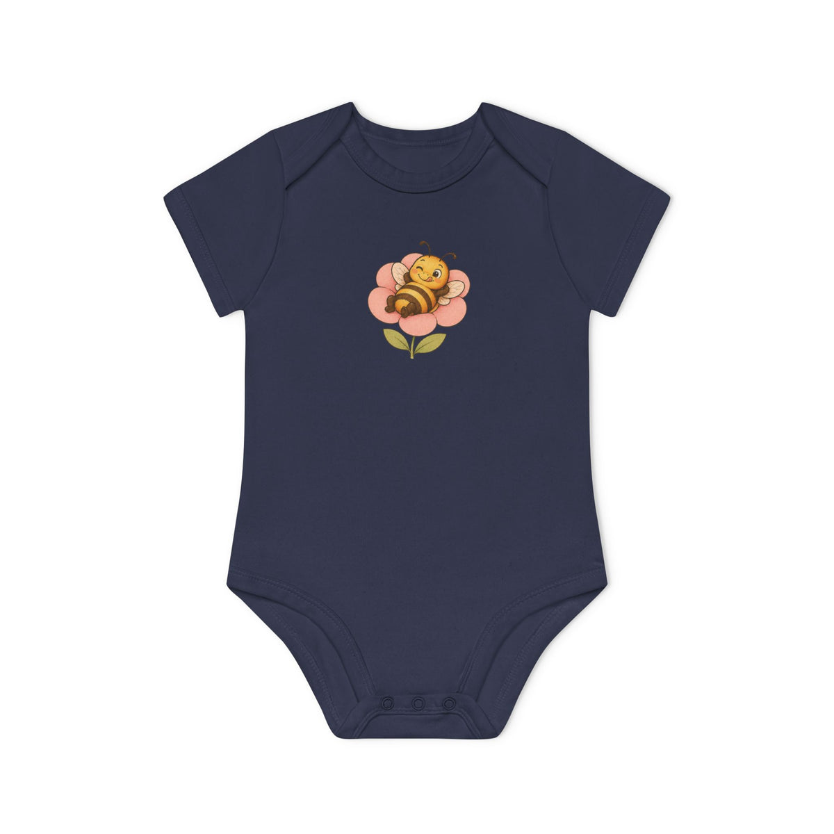 Organic Bee Baby Bodysuit | Neutral Baby Outfit NB-18M