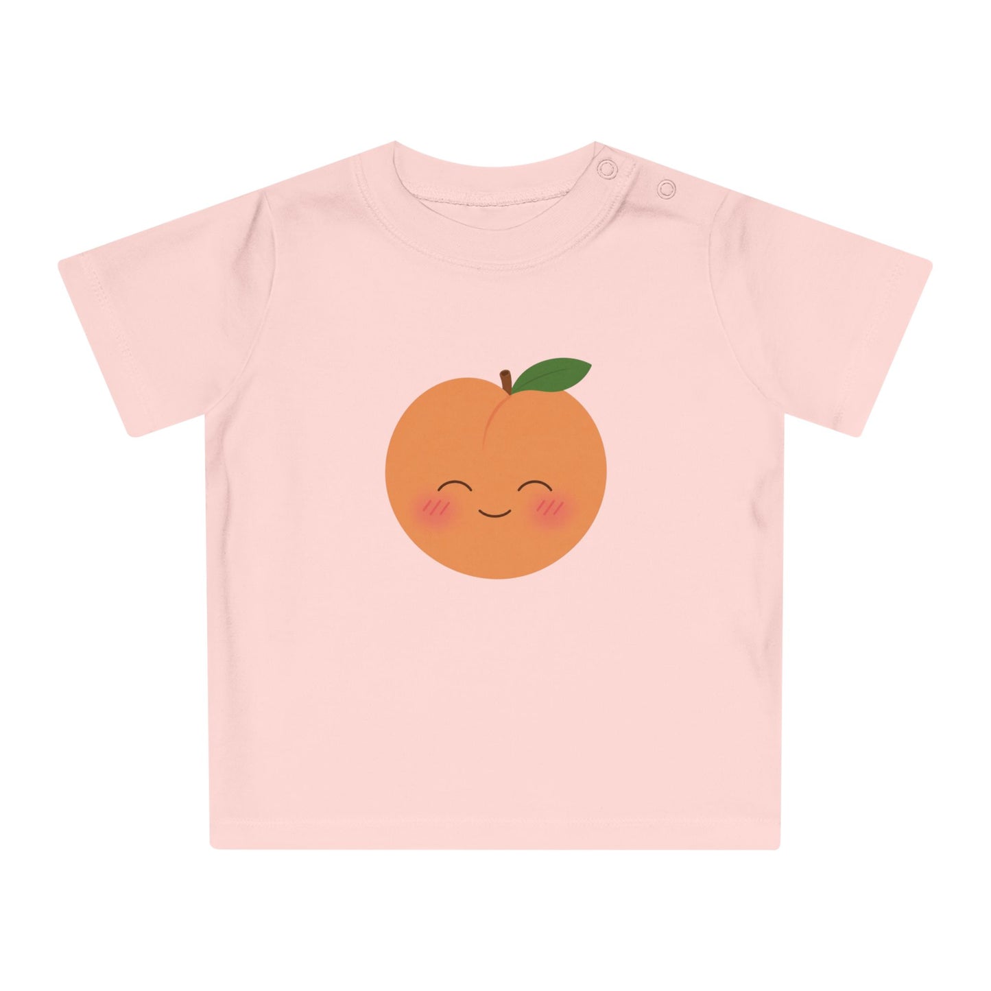 Organic Peach Baby Shirt, Cute Peach Toddler Tee, Positive Baby T-Shirt, Newborn Organic Cotton Shirt, Baby Shower Gift, Neutral Baby Gift