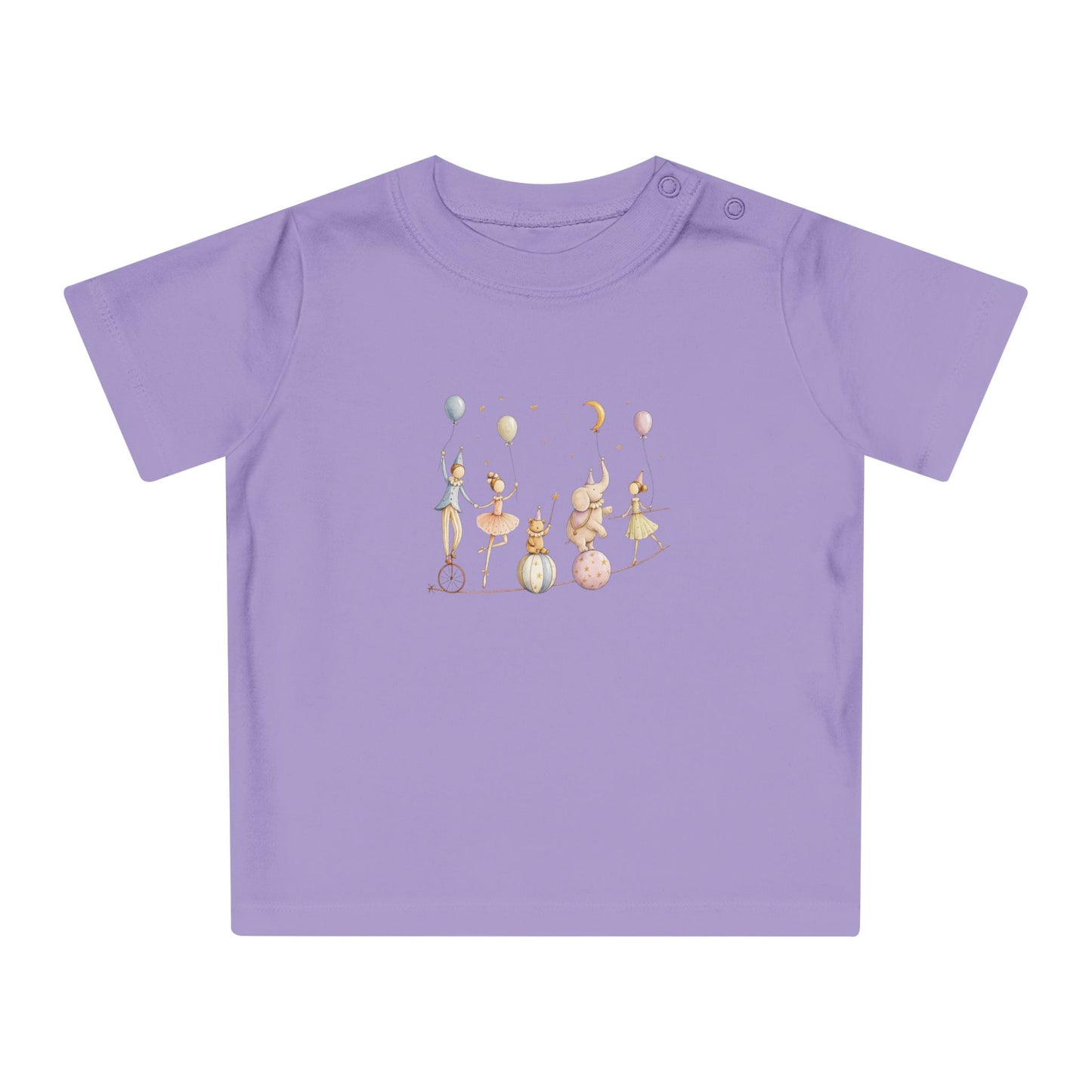 Organic Baby Circus T-Shirt, Luxury Baby Tee, Cute Baby Clothes, Neutral Baby Gift, Circus Animals Shirt, Newborn to 24M