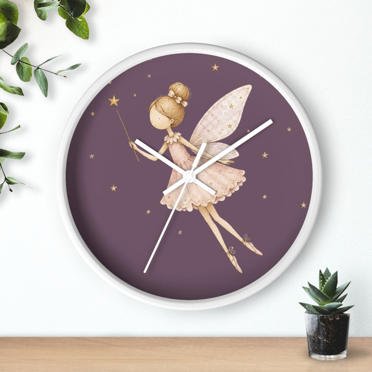 Fairy Nursery Wall Clock | Whimsical Girls Room Decor | Magical Kids Bedroom Clock | Wooden Wall Clock