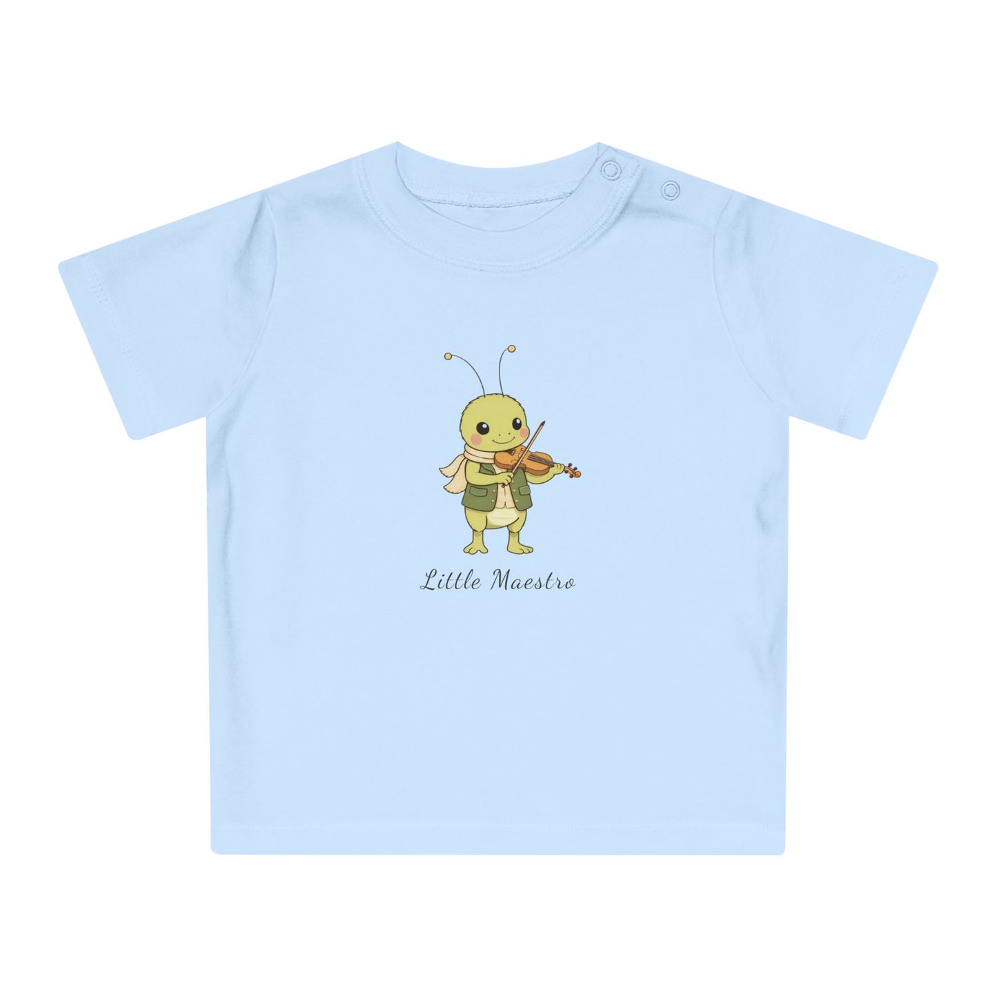 Organic Baby Music Shirt, Little Maestro Baby Tee, Violin Baby T-Shirt, Cute Musician Infant T Shirt, Organic Toddler Top NB-24M