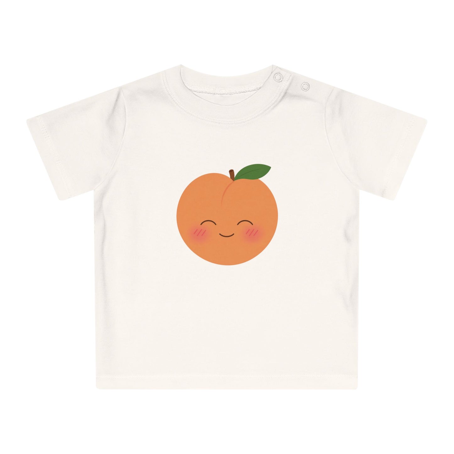 Organic Peach Baby Shirt, Cute Peach Toddler Tee, Positive Baby T-Shirt, Newborn Organic Cotton Shirt, Baby Shower Gift, Neutral Baby Gift