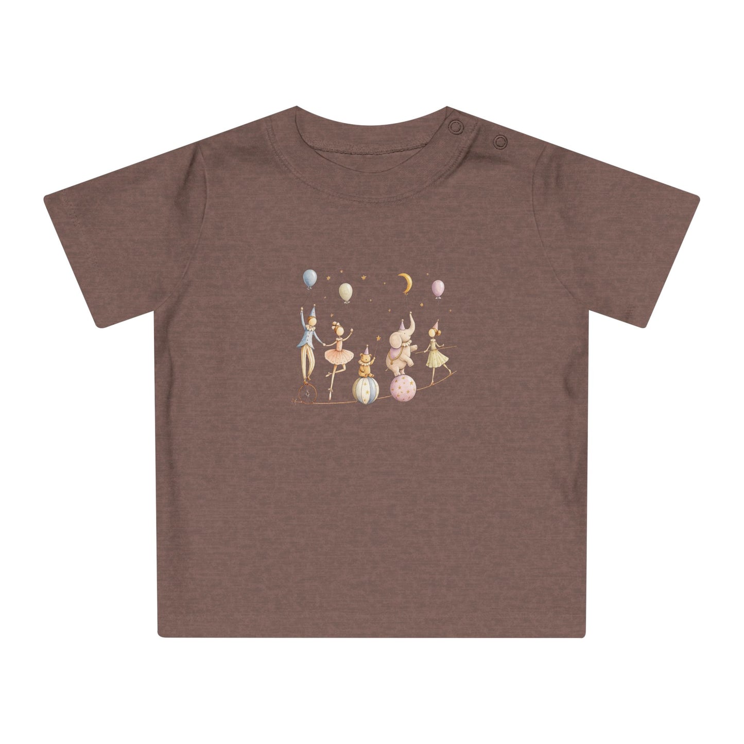 Organic Baby Circus T-Shirt, Luxury Baby Tee, Cute Baby Clothes, Neutral Baby Gift, Circus Animals Shirt, Newborn to 24M