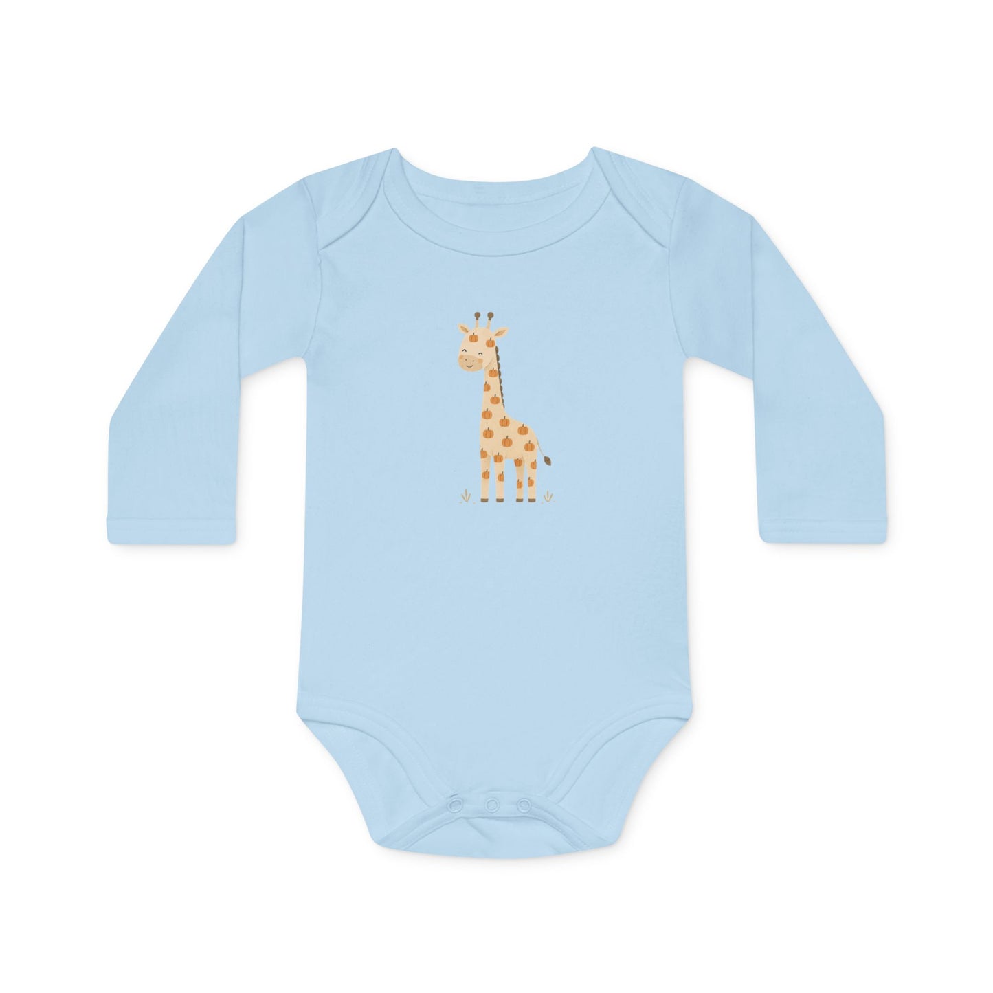 Minimalist Giraffe Long Sleeve Baby Bodysuit | Organic Style Baby One Piece | Neutral Baby Gift | NB–18M