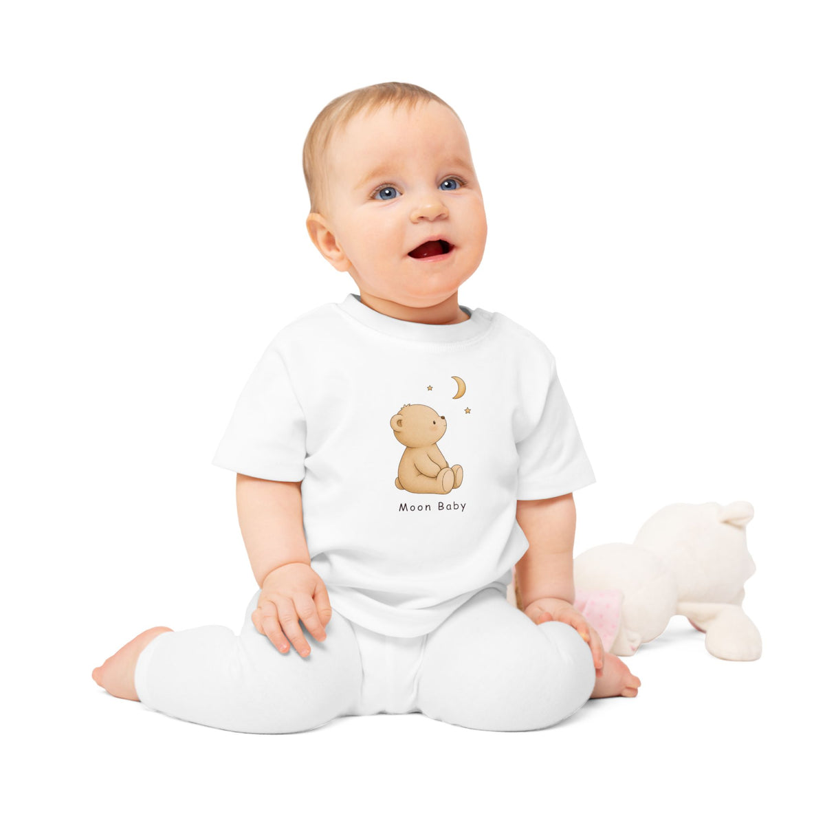 Minimalist Organic Bear Toddler Shirt | Neutral Baby T-Shirt NB-24M