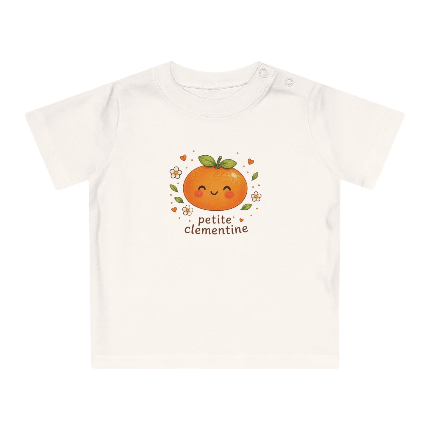Organic Cotton Baby T-Shirt | Cute Clementine Toddler Tee | Baby Girl Gift | New Mum Present