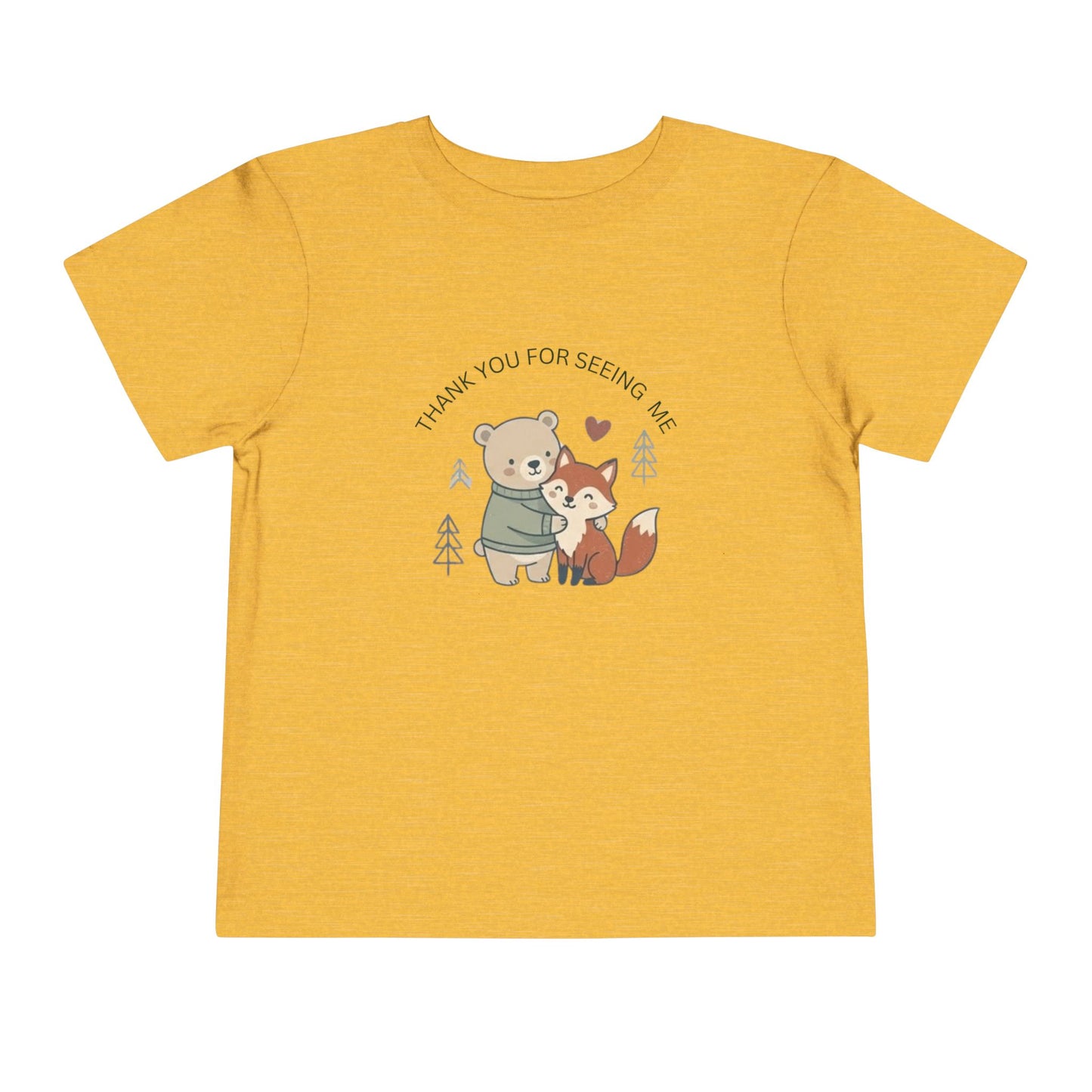 Thank You For Seeing Me Toddler Shirt, Autism Acceptance Shirt, Bear Fox Kids Tee, Inclusion Shirt, Kindness T-Shirt