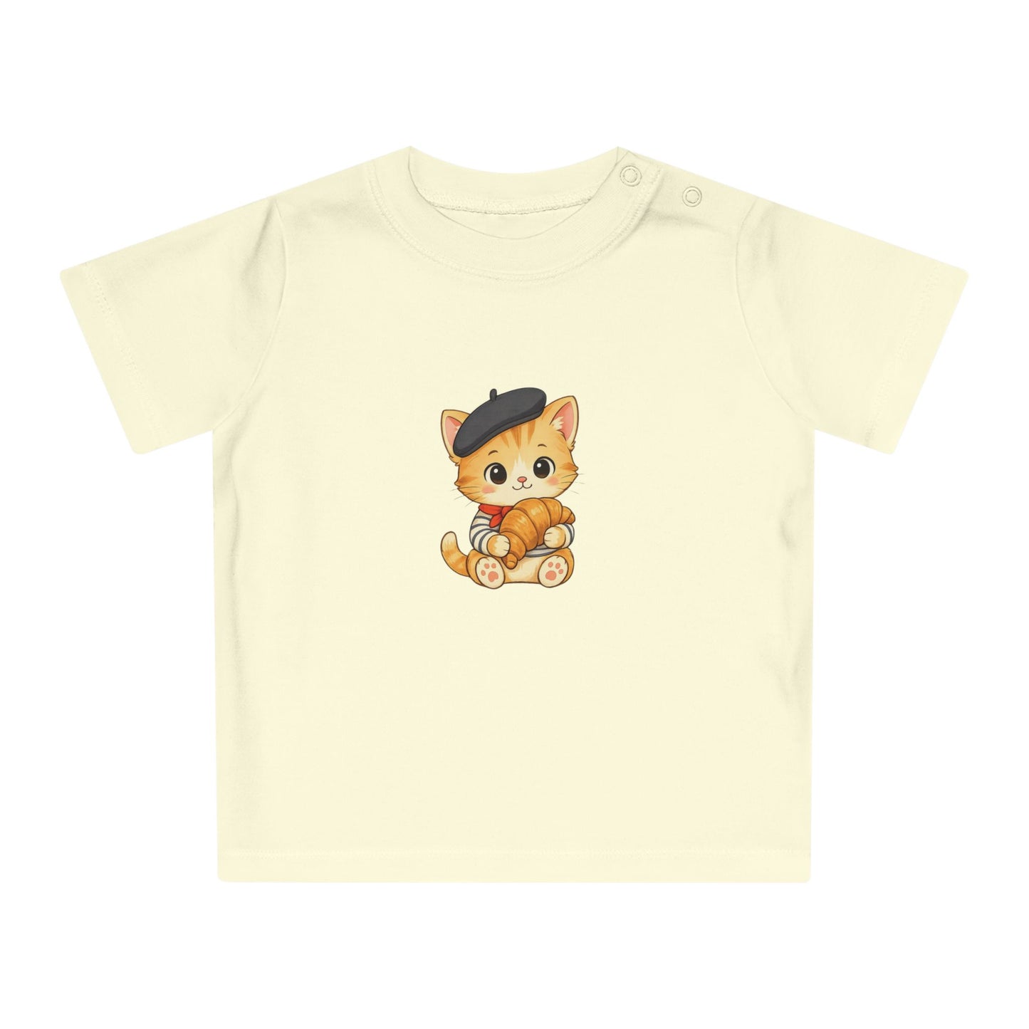 Cute Kitten Organic Baby T Shirt, Minimal Baby Tee, Boutique Baby Clothes, Cat Baby Shirt, European Baby Fashion, Baby Gift NB-24M