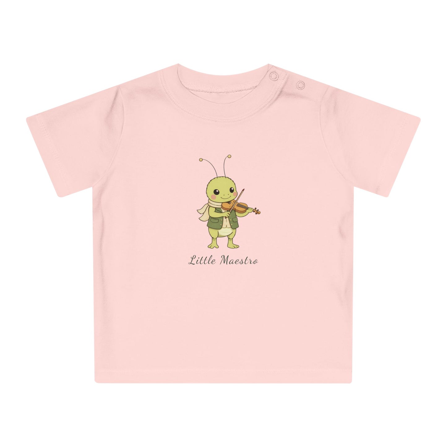 Organic Baby Music Shirt, Little Maestro Baby Tee, Violin Baby T-Shirt, Cute Musician Infant T Shirt, Organic Toddler Top NB-24M