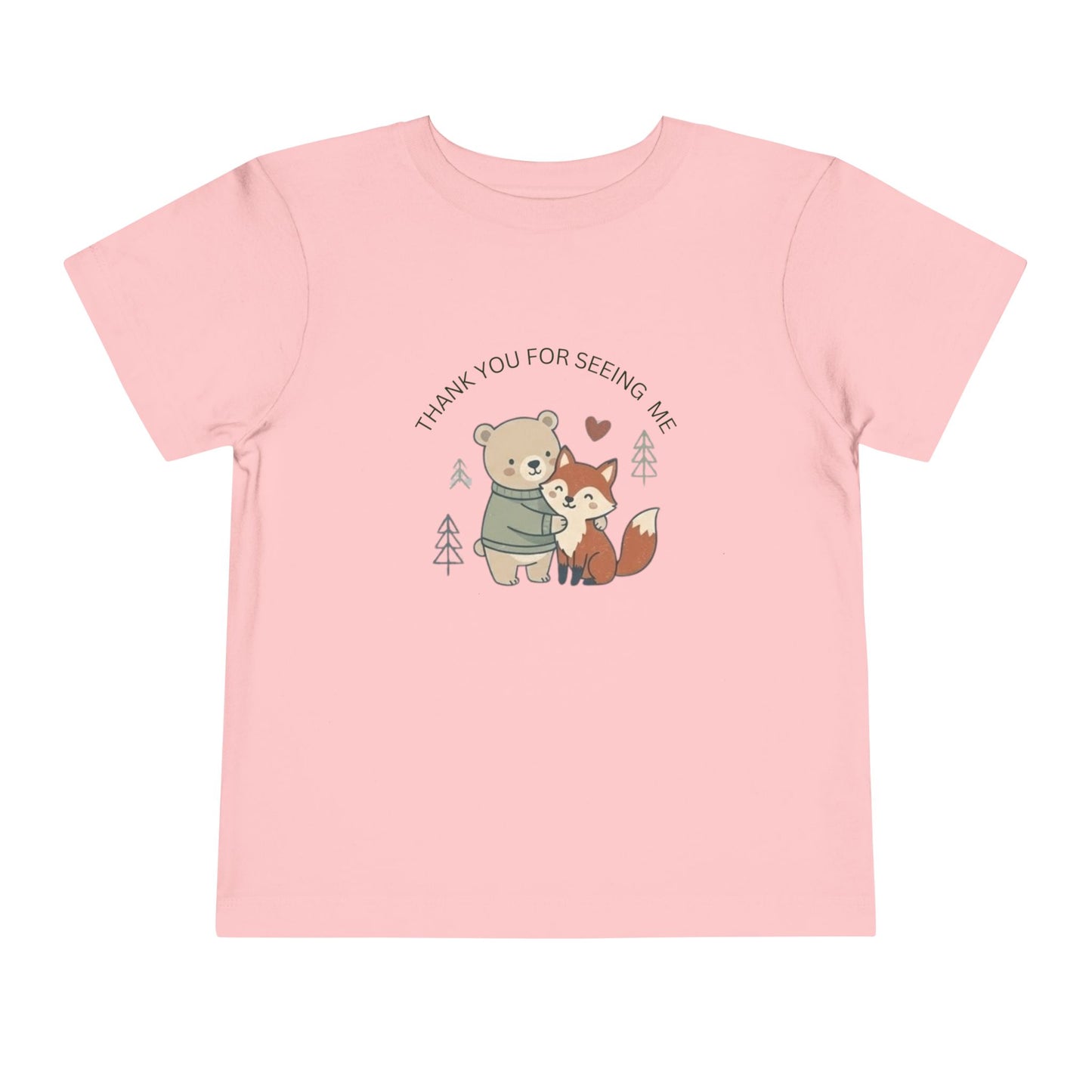 Thank You For Seeing Me Toddler Shirt, Autism Acceptance Shirt, Bear Fox Kids Tee, Inclusion Shirt, Kindness T-Shirt
