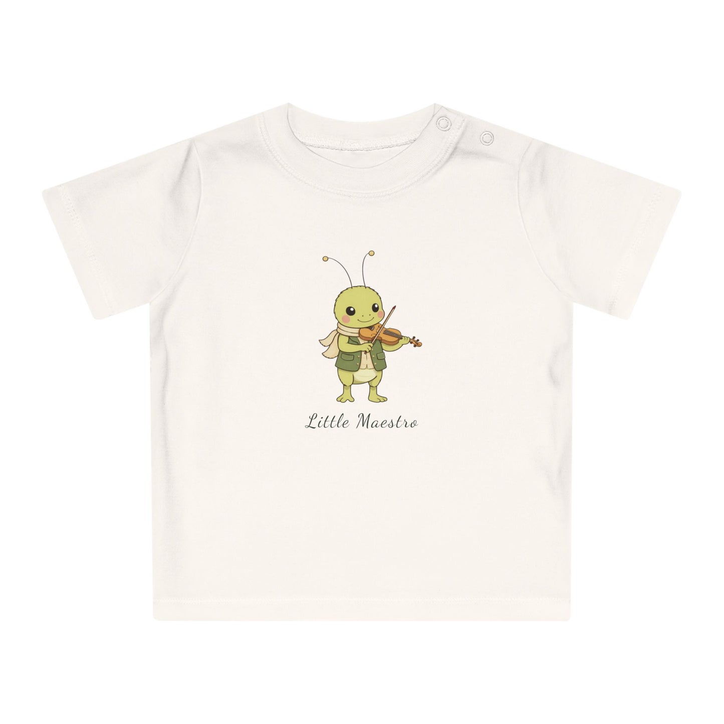 Organic Baby Music Shirt, Little Maestro Baby Tee, Violin Baby T-Shirt, Cute Musician Infant T Shirt, Organic Toddler Top NB-24M