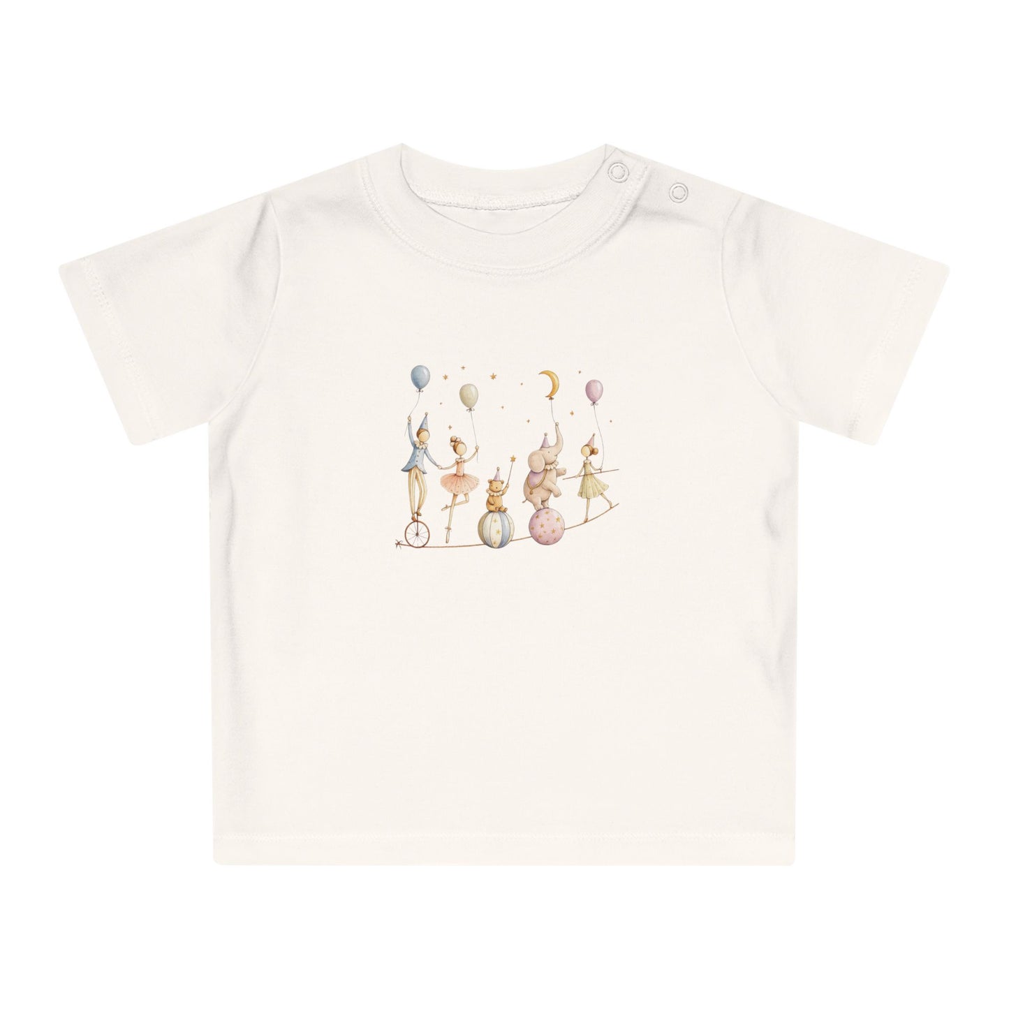 Organic Baby Circus T-Shirt, Luxury Baby Tee, Cute Baby Clothes, Neutral Baby Gift, Circus Animals Shirt, Newborn to 24M