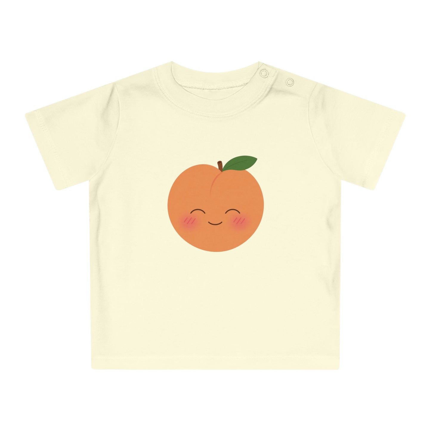 Organic Peach Baby Shirt, Cute Peach Toddler Tee, Positive Baby T-Shirt, Newborn Organic Cotton Shirt, Baby Shower Gift, Neutral Baby Gift