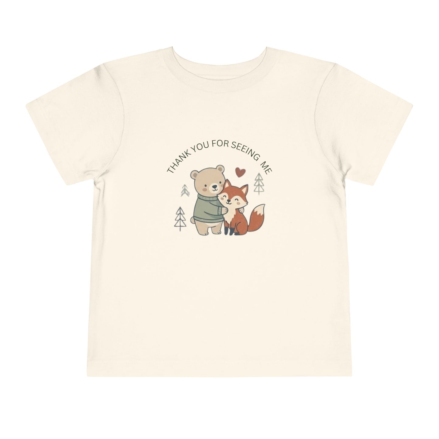 Thank You For Seeing Me Toddler Shirt, Autism Acceptance Shirt, Bear Fox Kids Tee, Inclusion Shirt, Kindness T-Shirt