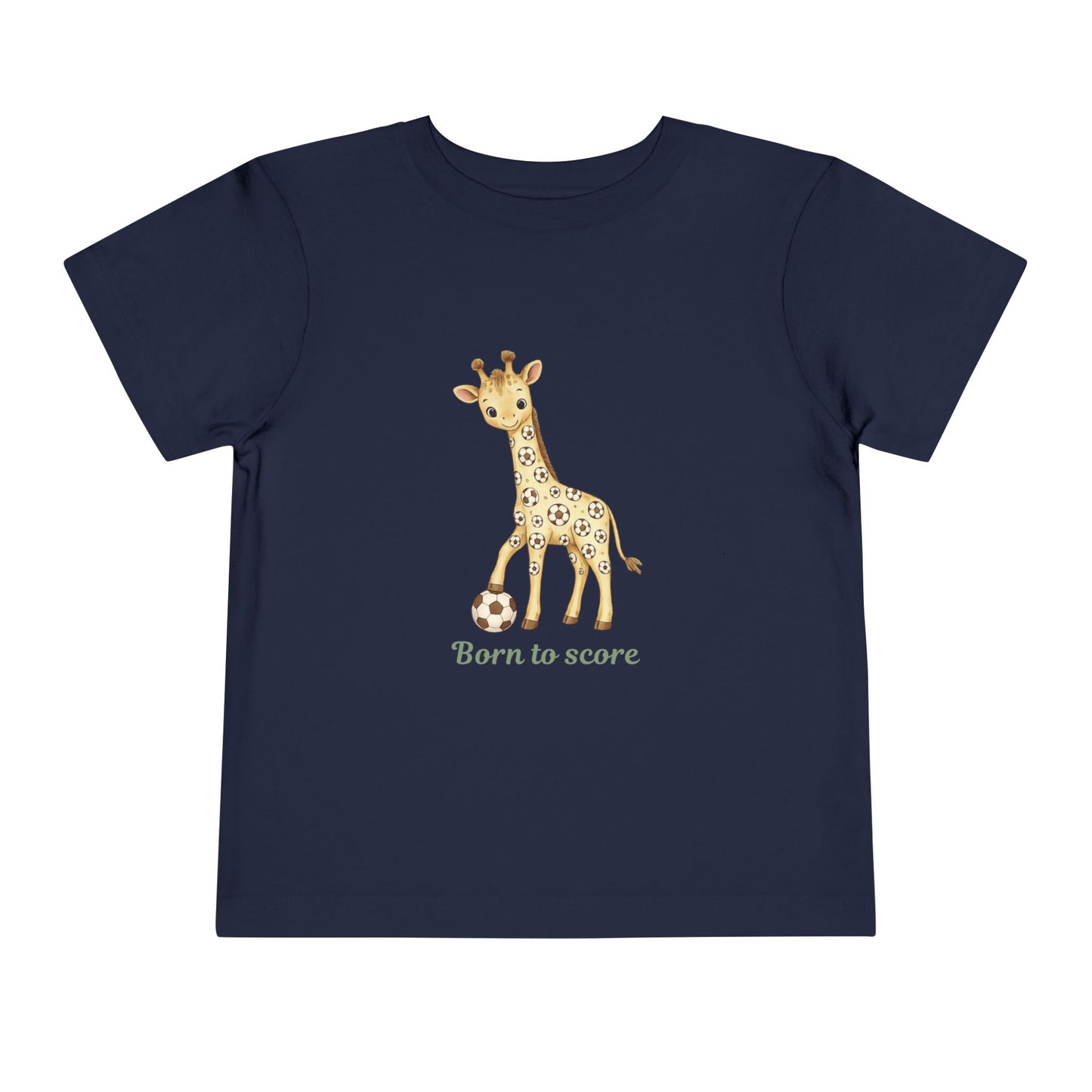 Born to Score Giraffe Toddler T-Shirt - Soccer Shirt for Kids | Football Toddler Tee