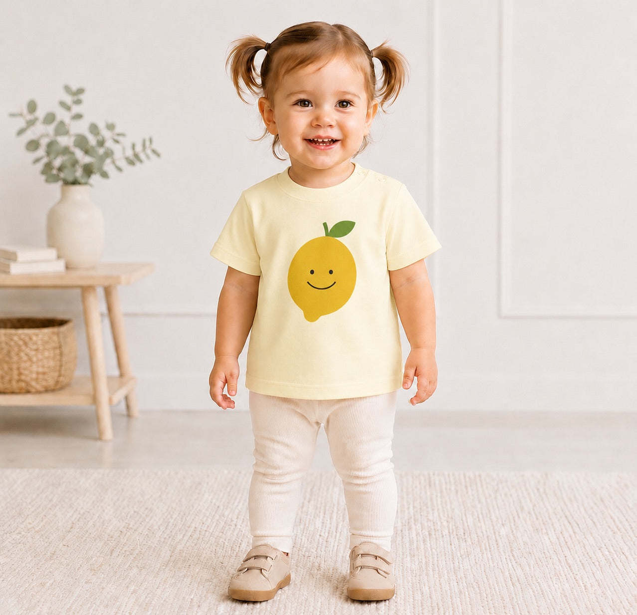 Organic Baby Lemon T-Shirt | Cute Lemon Baby Tee | Minimalist Baby Shirt | Organic Infant Clothing | Baby Gift | First Birthday Gift
