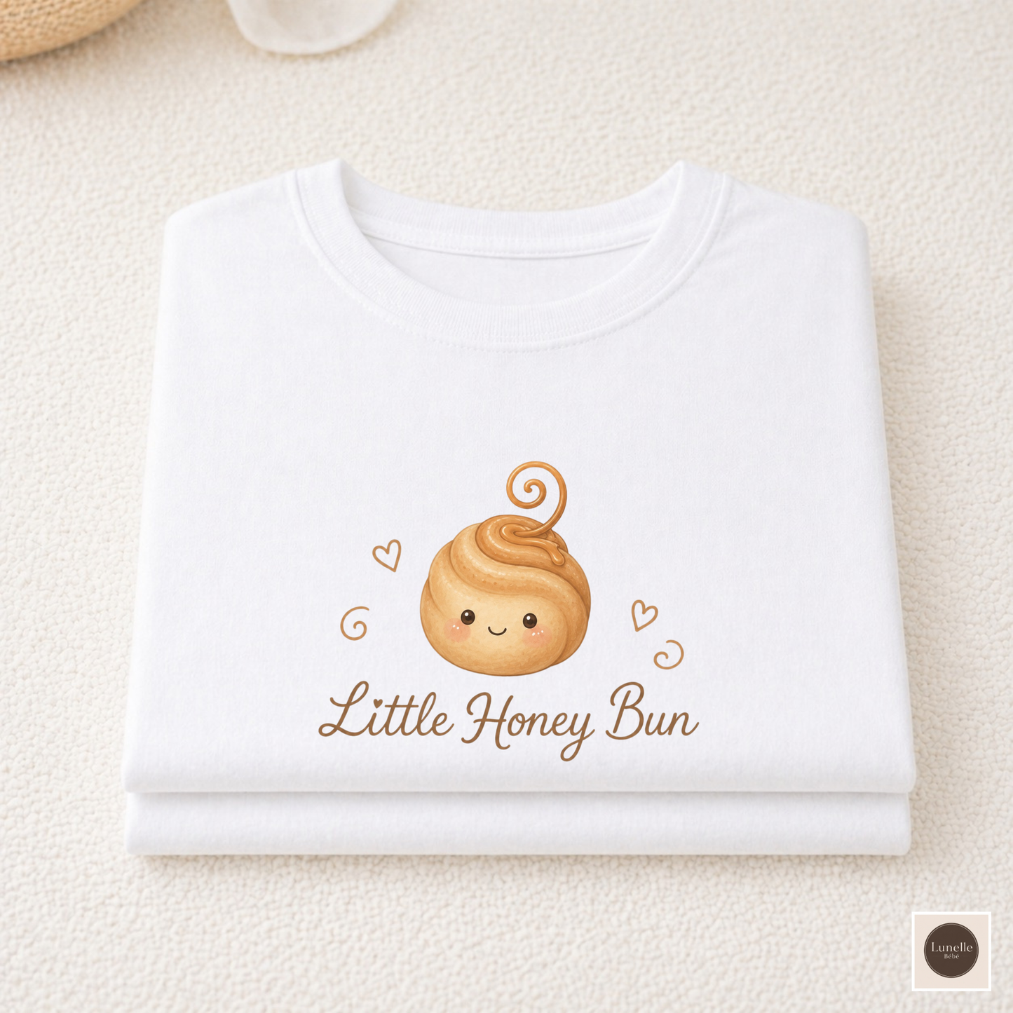 Little Honey Bun Baby Cotton T-Shirt, Cute Toddler Shirt, Baby Girl Tee, Bakery Baby Outfit, New Baby Gift, 1st Birthday Gift, Toddler Shirt