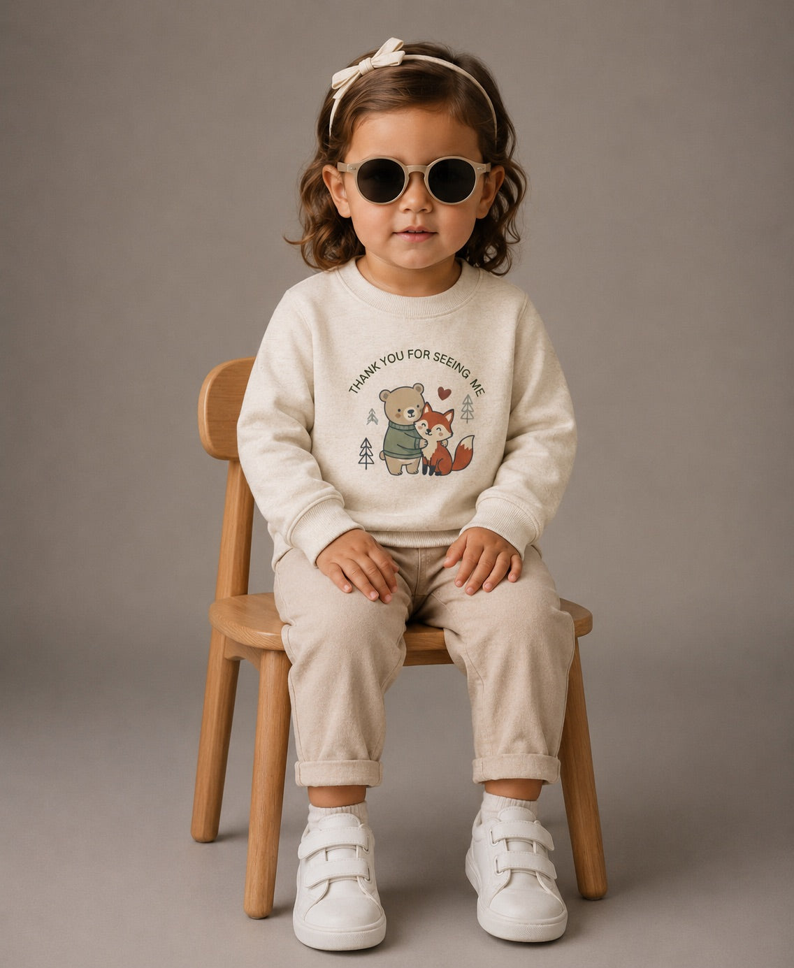 Thank You For Seeing Me Toddler Sweatshirt| Cute Bear & Fox Kindness Top | Inclusion & Autism Acceptance Shirt | 2T–5T