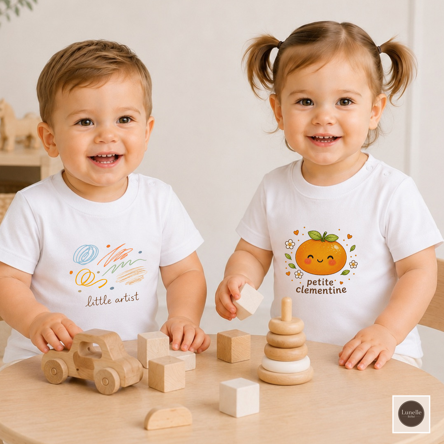 Organic Cotton Baby T-Shirt | Cute Clementine Toddler Tee | Baby Girl Gift | New Mum Present